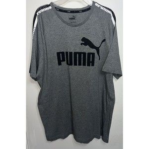 PUMA T-Shirt Men's Gray Sport Tee Size S Round Neck Short Sleeves 100% Cotton